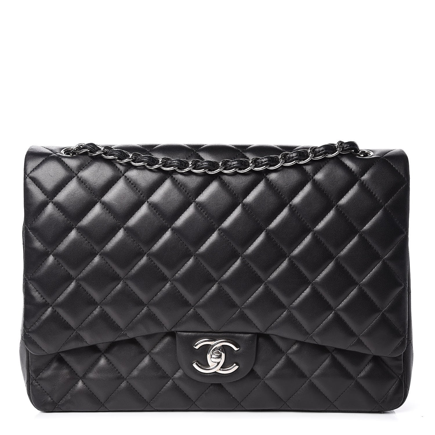 Chanel Lambskin Quilted Maxi Double Flap Black 1 of 18