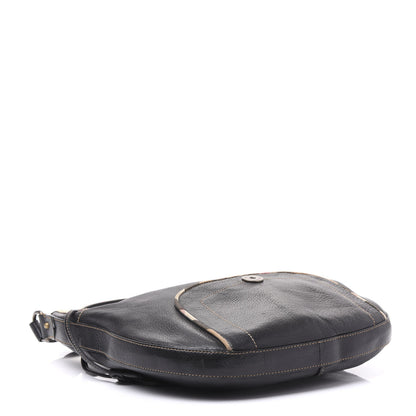 Burberry Calfskin Nova Check Trim Hobo Black 3 of 8