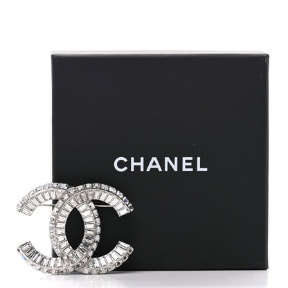 Chanel Baguette Crystal CC Brooch Silver 5 of 5