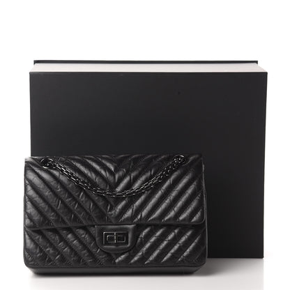 Chanel Aged Calfskin Chevron Quilted 2.55 Reissue 225 Flap So Black 11 of 11