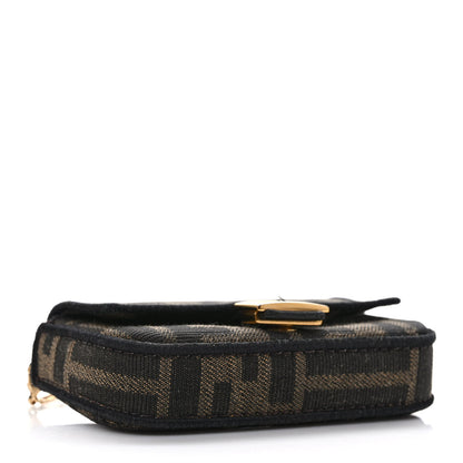 Fendi Fabric Jacquard FF 1974 Nano Baguette Charm Tobacco Moro Black 4 of 9