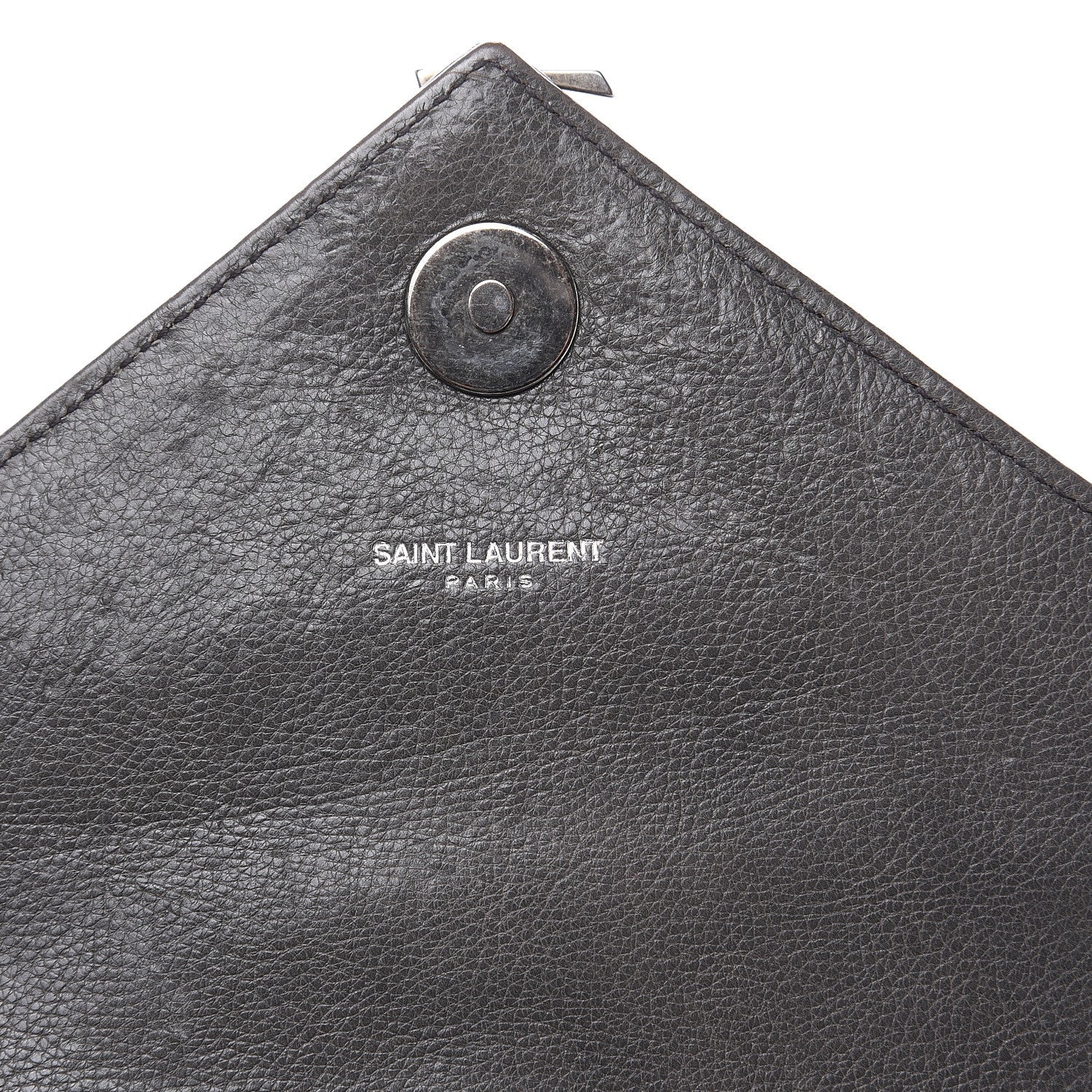 Saint Laurent Sheepskin Matelasse Chevron Monogram Medium College Bag Light Coal 14 of 17
