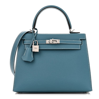 Hermes Epsom Kelly Sellier 25 New Blue Jean 1 of 11