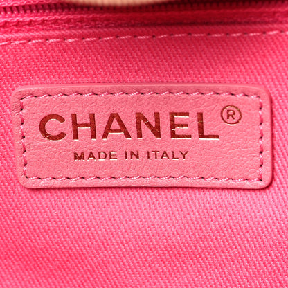 Chanel Straw Raffia Calfskin Striped Large Deauville Tote Dark Beige Fuchsia Navy Blue 6 of 10