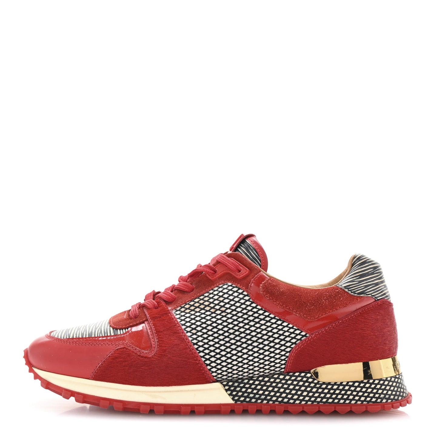 Epi Calf Hair Calfskin Run Away Sneakers 36.5 Rouge