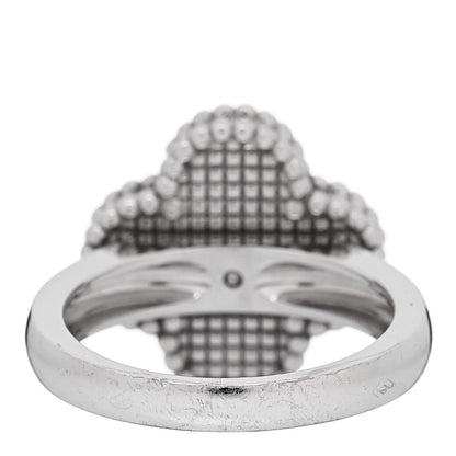 Van Cleef & Arpels 18K White Gold Diamond Mother of Pearl Vintage Alhambra Ring 49 4.75 4 of 6