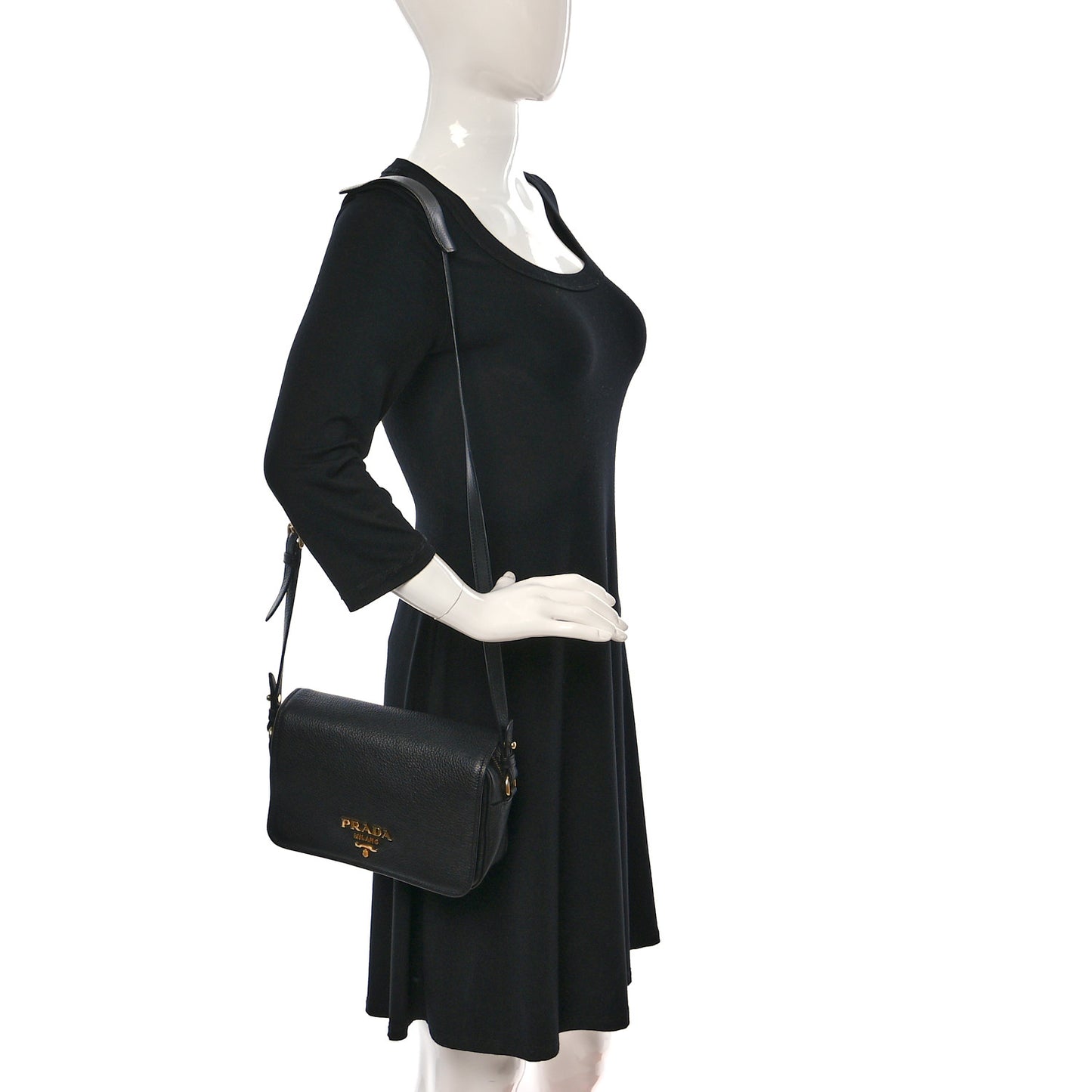 Vitello Phenix Crossbody Bag Black