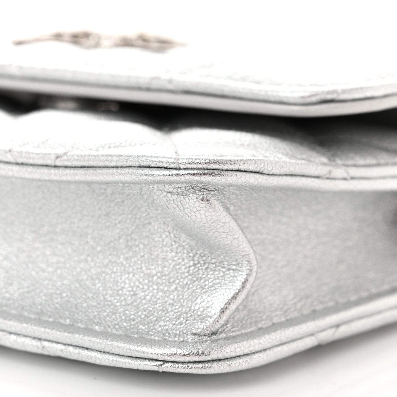 Chanel Metallic Goatskin Quilted Star Flap Waist Belt Bag Silver 12 of 13
