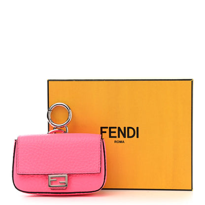Fendi Cuoio Romano Micro Baguette Charm Rosa Fluo 7 of 7