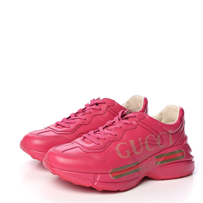 Gucci Calfskin Logo Mens Rhyton Sneakers 7.5 Box Pink 3 of 10