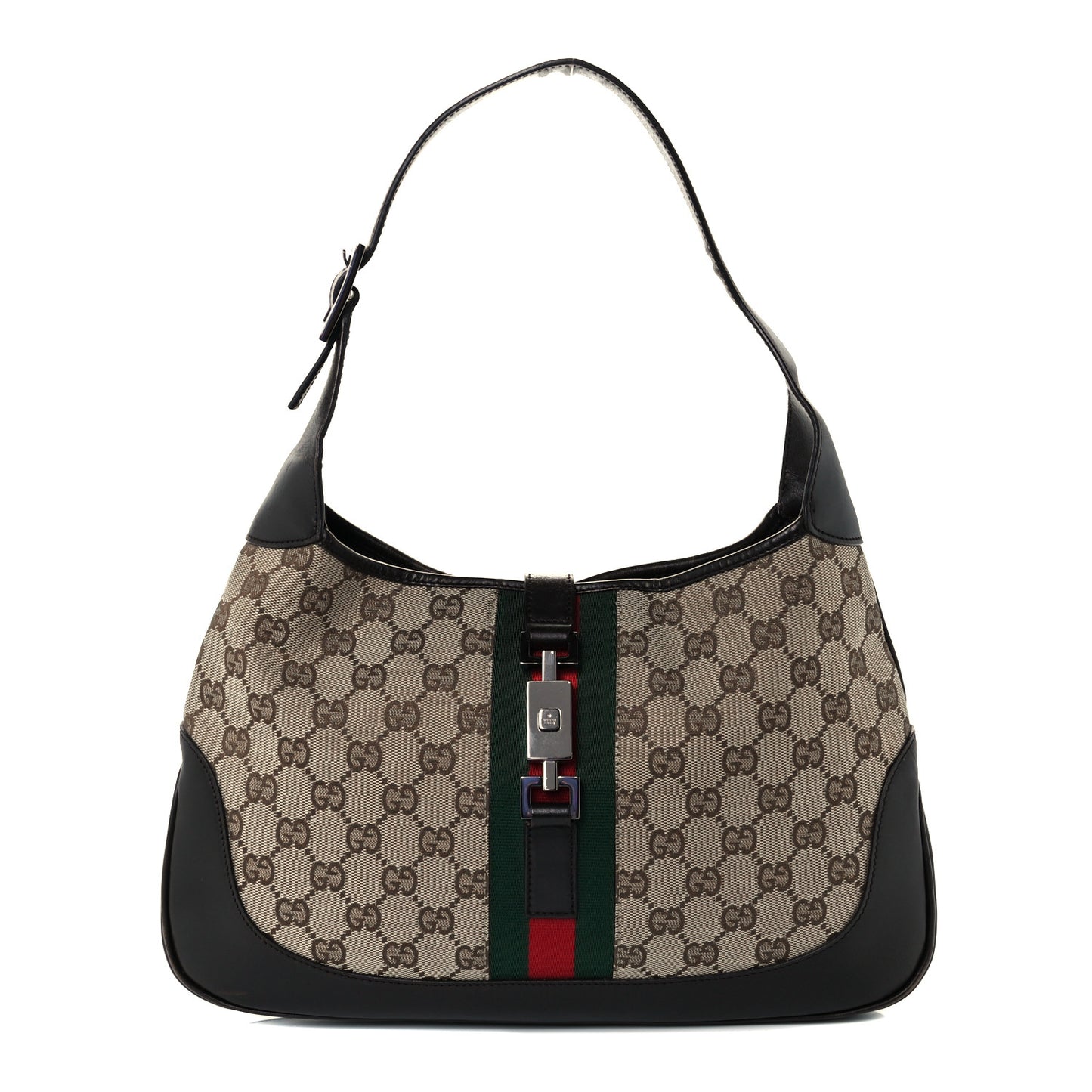 Monogram Web Small Jackie O Hobo Dark Brown