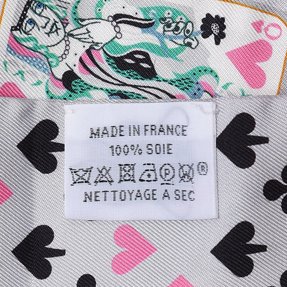 Hermes Silk Jeu de Cartes Twilly Gris Perle Rose Noir 5 of 5