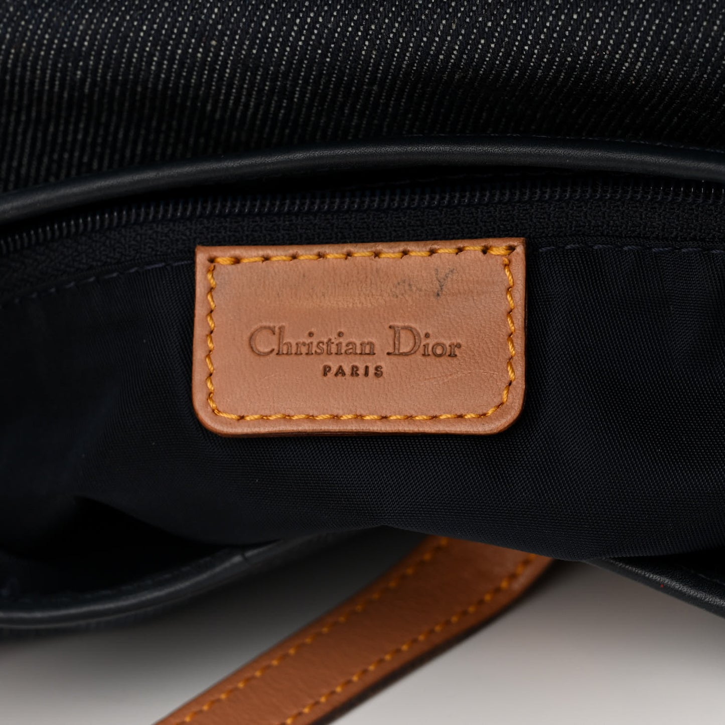 Denim Calfskin Saddle Bag Blue