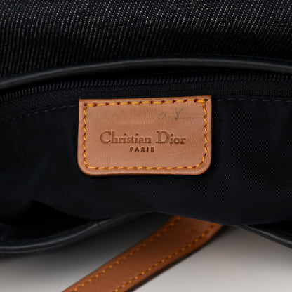 Christian Dior Denim Calfskin Saddle Bag Blue 6 of 10