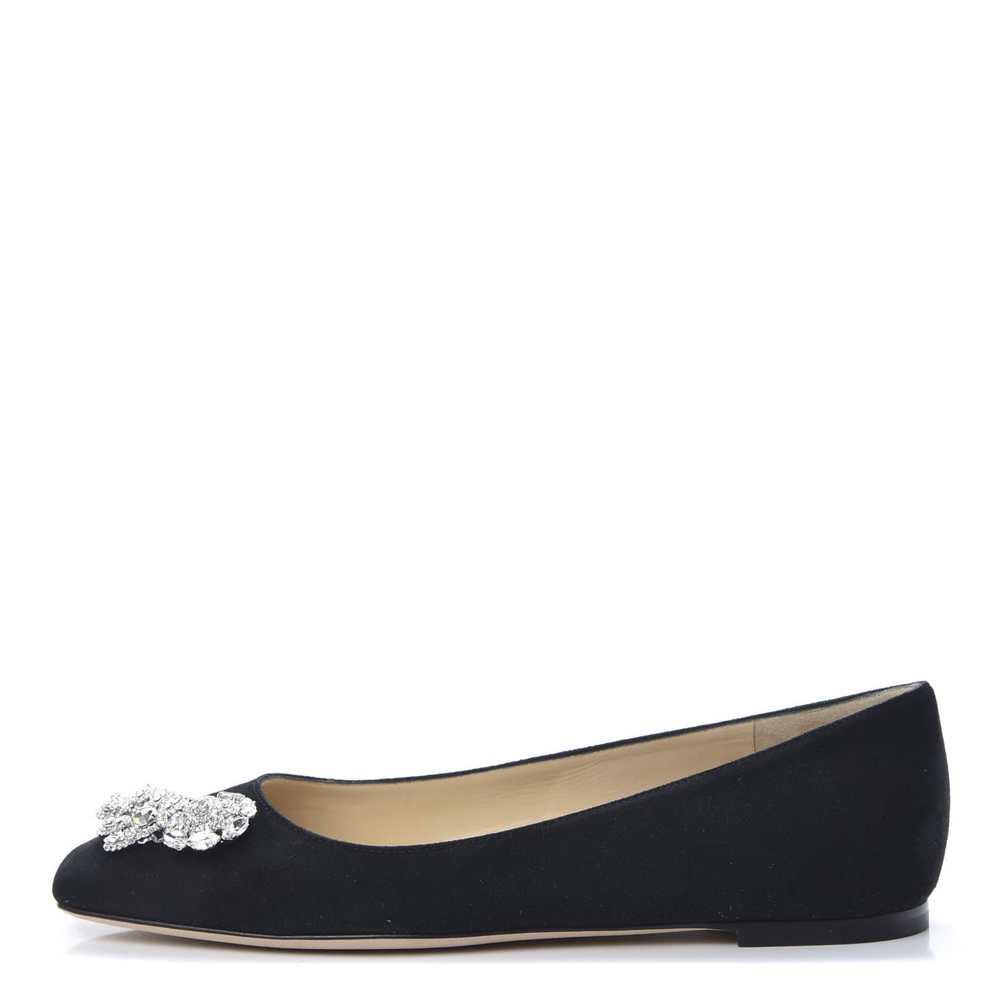 Suede Crystal Mirele Ballet Flat 37 Black
