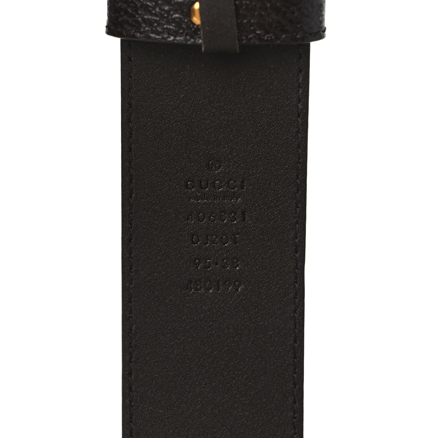 Textured Dollar Calfskin Double G 40mm Belt 95 38 Dark Cocoa