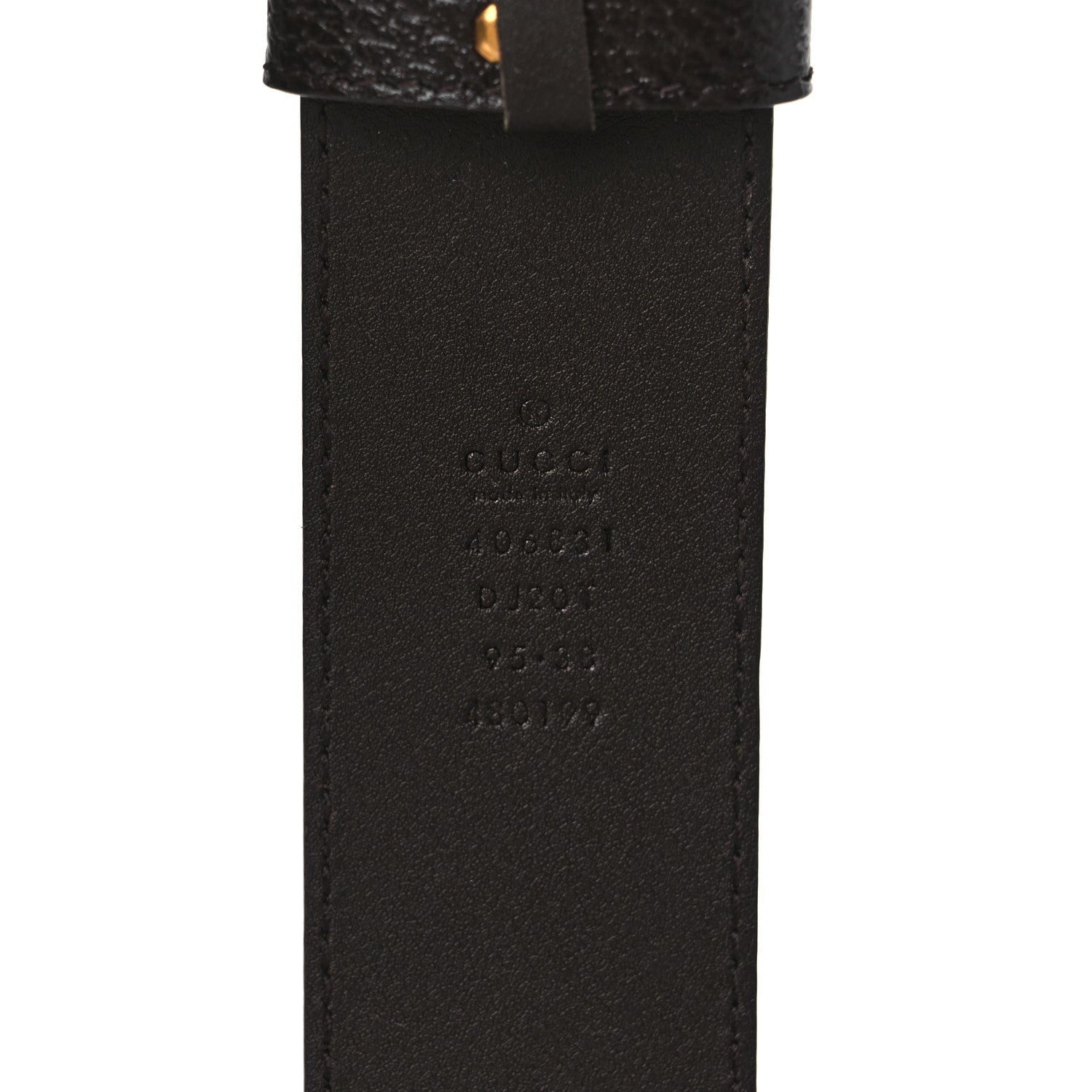 Gucci Textured Dollar Calfskin Double G 40mm Belt 95 38 Dark Cocoa 4 of 6