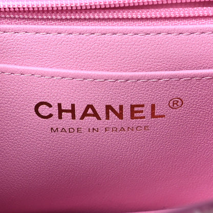 Chanel Tweed Quilted Mini Rectangular Flap Pink Navy White 6 of 10