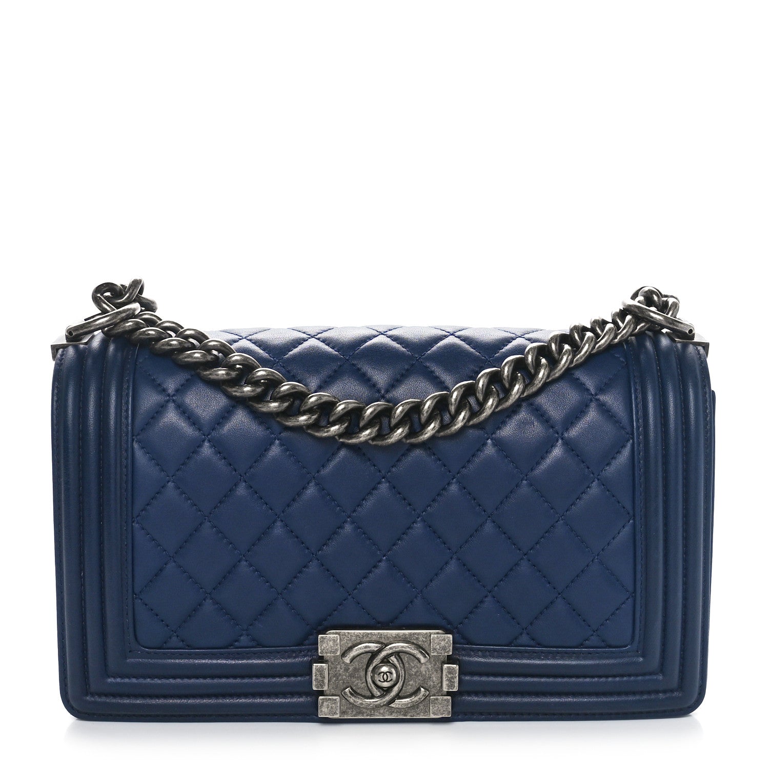Chanel Lambskin Quilted Medium Boy Flap Dark Navy 1 of 10