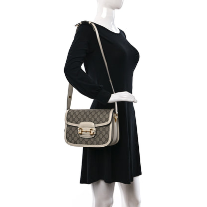 Gucci GG Supreme Monogram Horsebit 1955 Shoulder Bag Beige Mystic White 2 of 9