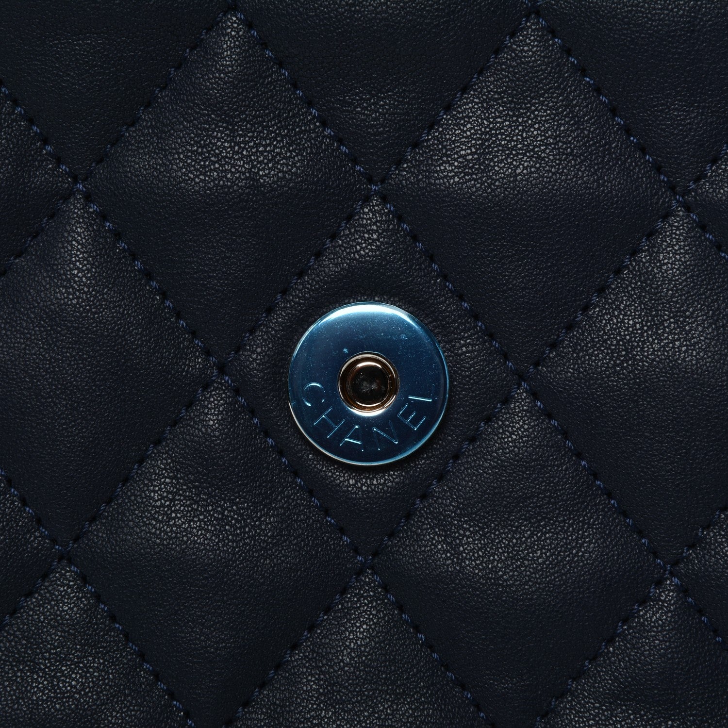 Chanel Washed Lambskin Quilted Maxi Chain Around Flap Dark Navy Blue 8 of 8