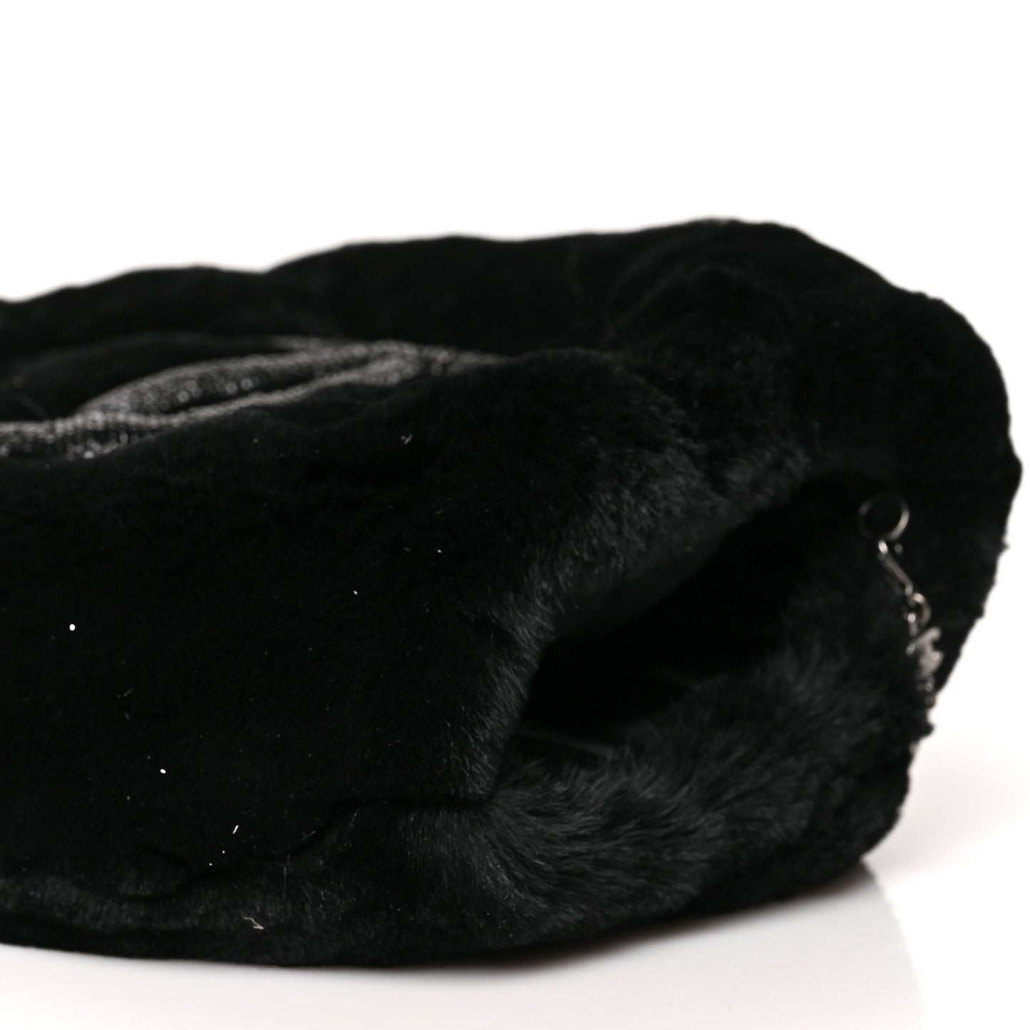 Mink Fur Beaded CC Muff Bag Black