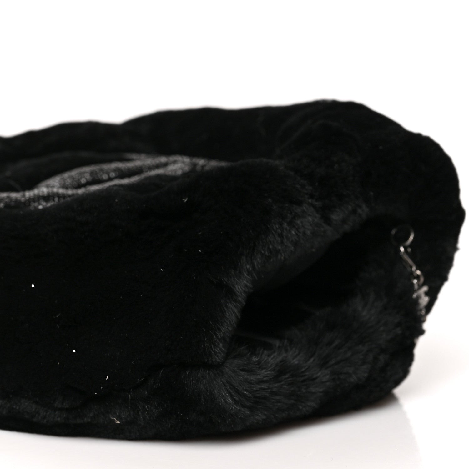 Chanel Mink Fur Beaded CC Muff Bag Black 8 of 9