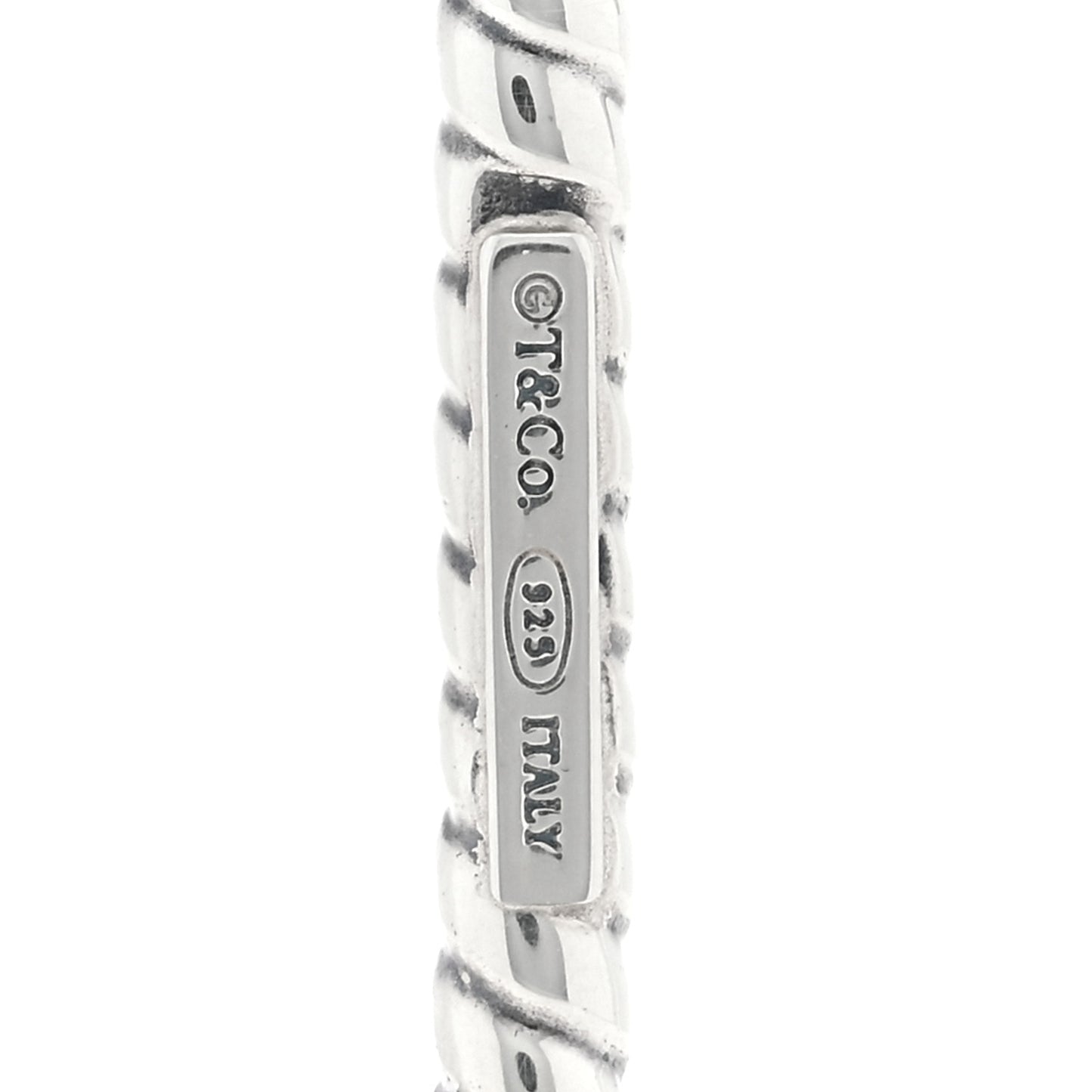 Sterling Silver Twist Oval Key Pendant