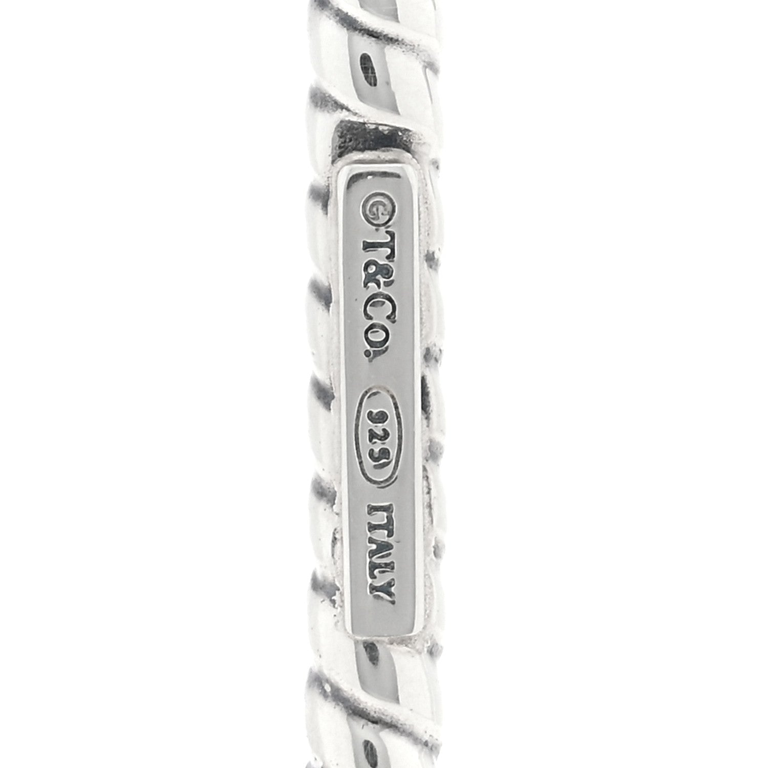Tiffany Sterling Silver Twist Oval Key Pendant 3 of 3