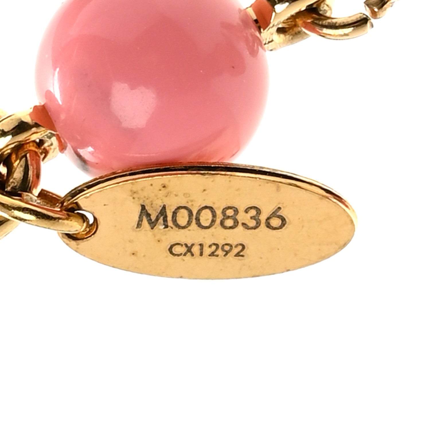 Louis Vuitton Resin Wood Vivienne Bag Charm Fuchsia Ecru White Caramel 4 of 5