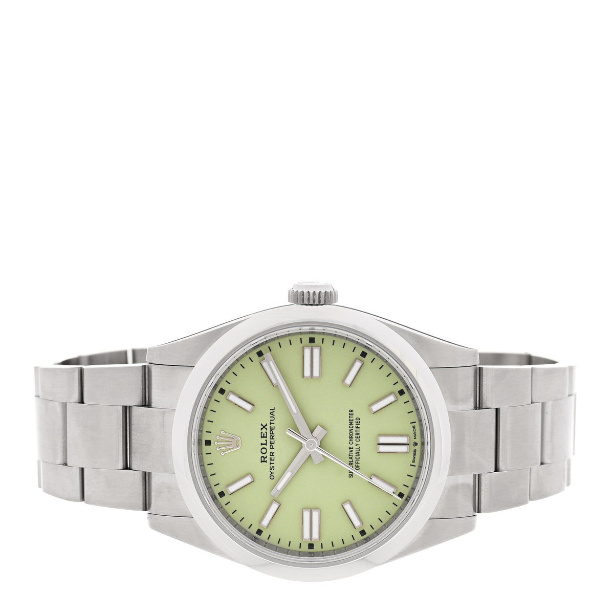Rolex Stainless Steel 41mm Oyster Perpetual Watch Pistachio 134300 2 of 5