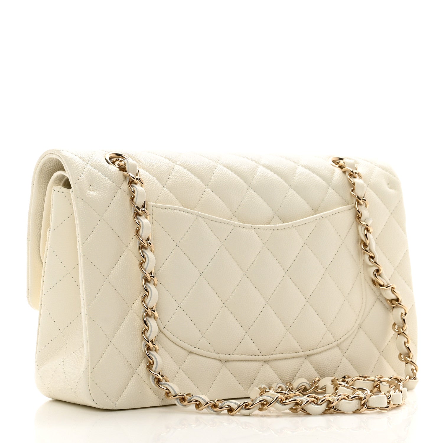 Chanel Caviar Quilted Medium Double Flap White 3 of 10