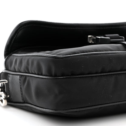 Prada Re-Nylon Saffiano Pocket Single Snap Buckle Shoulder Bag Black 11 of 13
