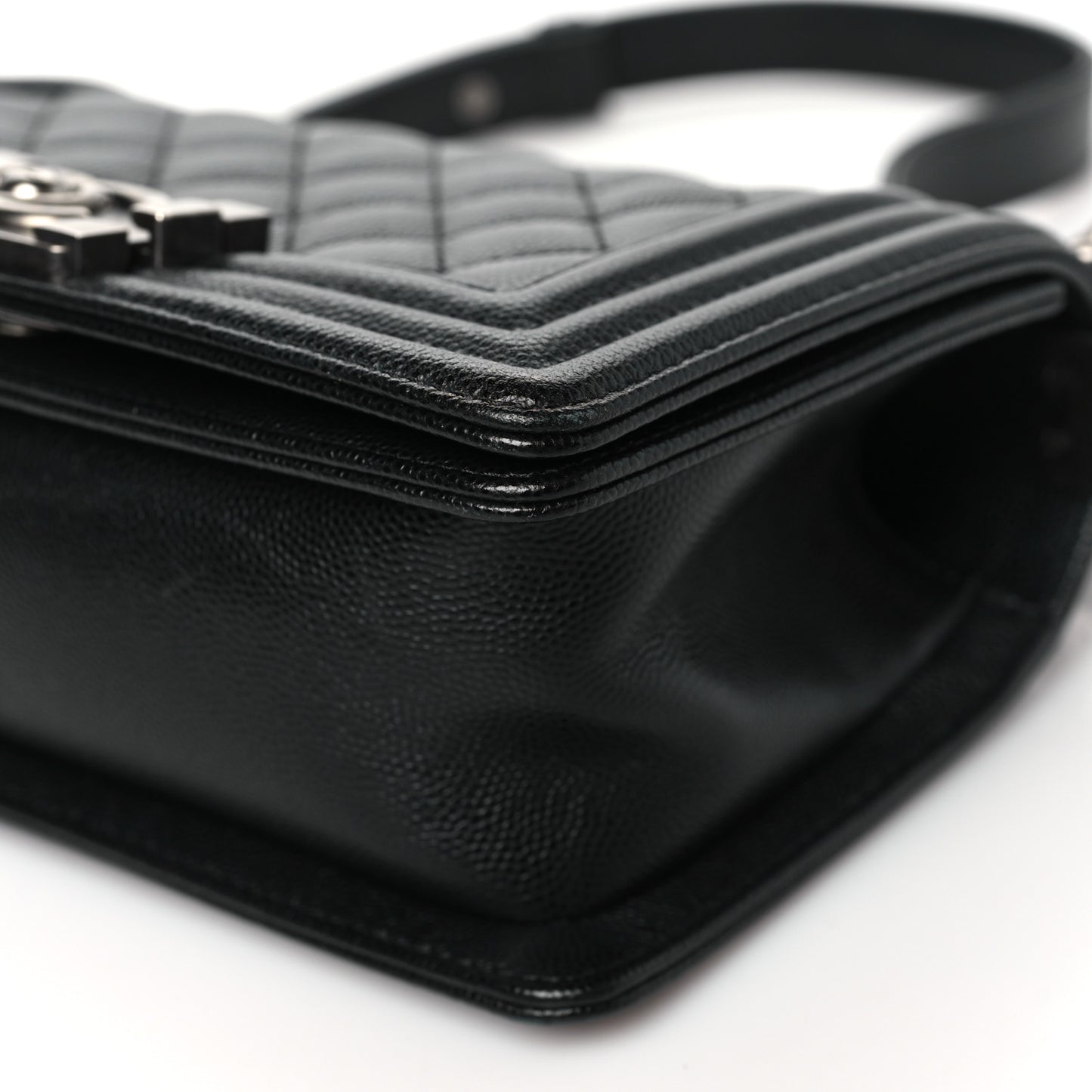 Caviar Quilted Small Boy Flap Black