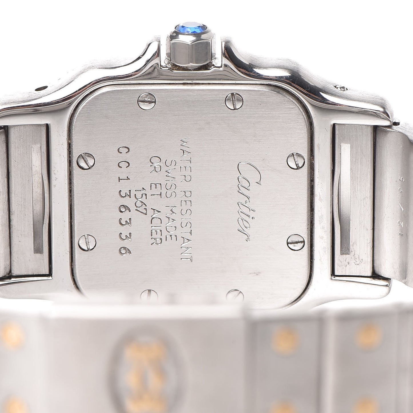 Stainless Steel 18K Yellow Gold 24mm Santos De Cartier Galbee Quartz Watch