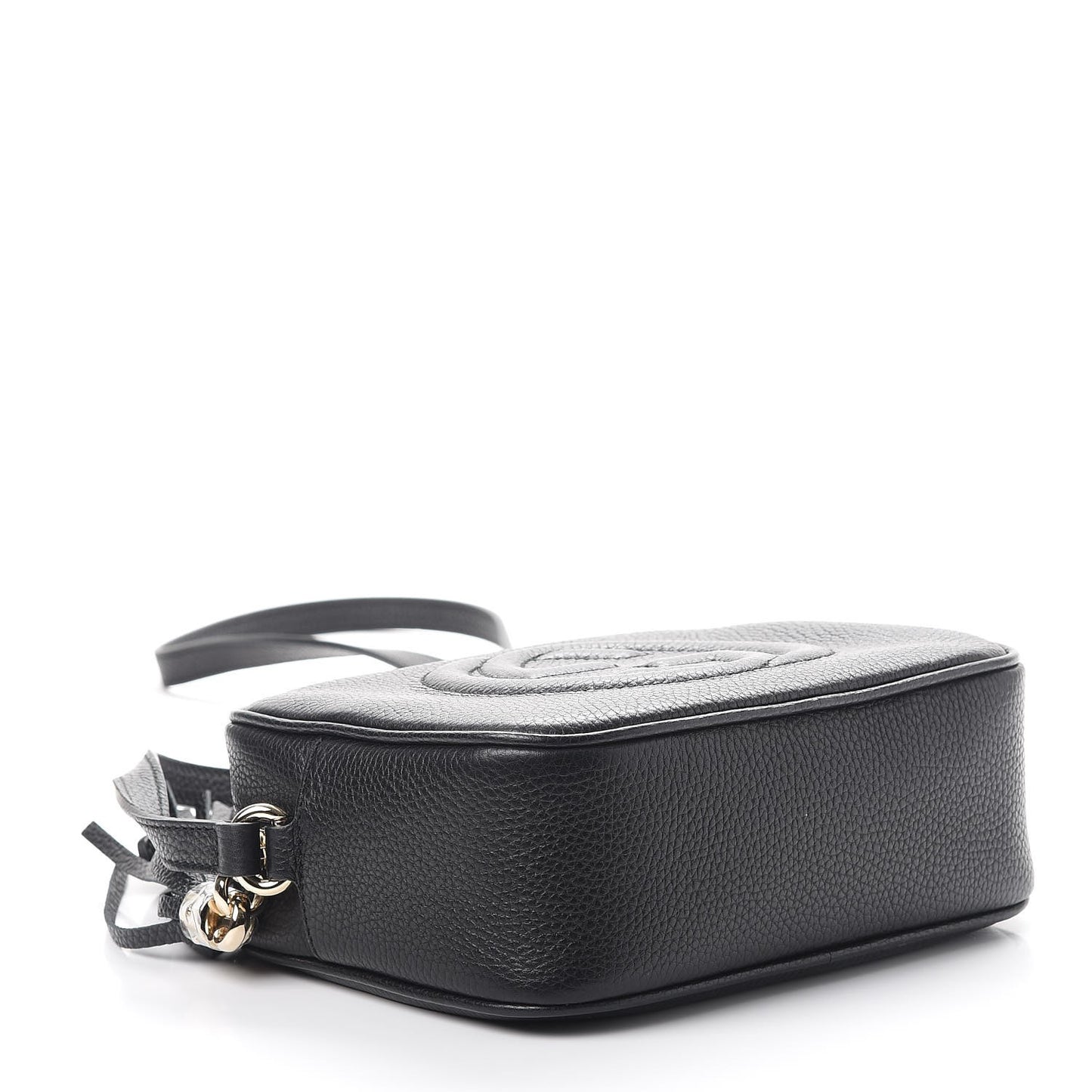 Pebbled Calfskin Small Soho Disco Bag Black