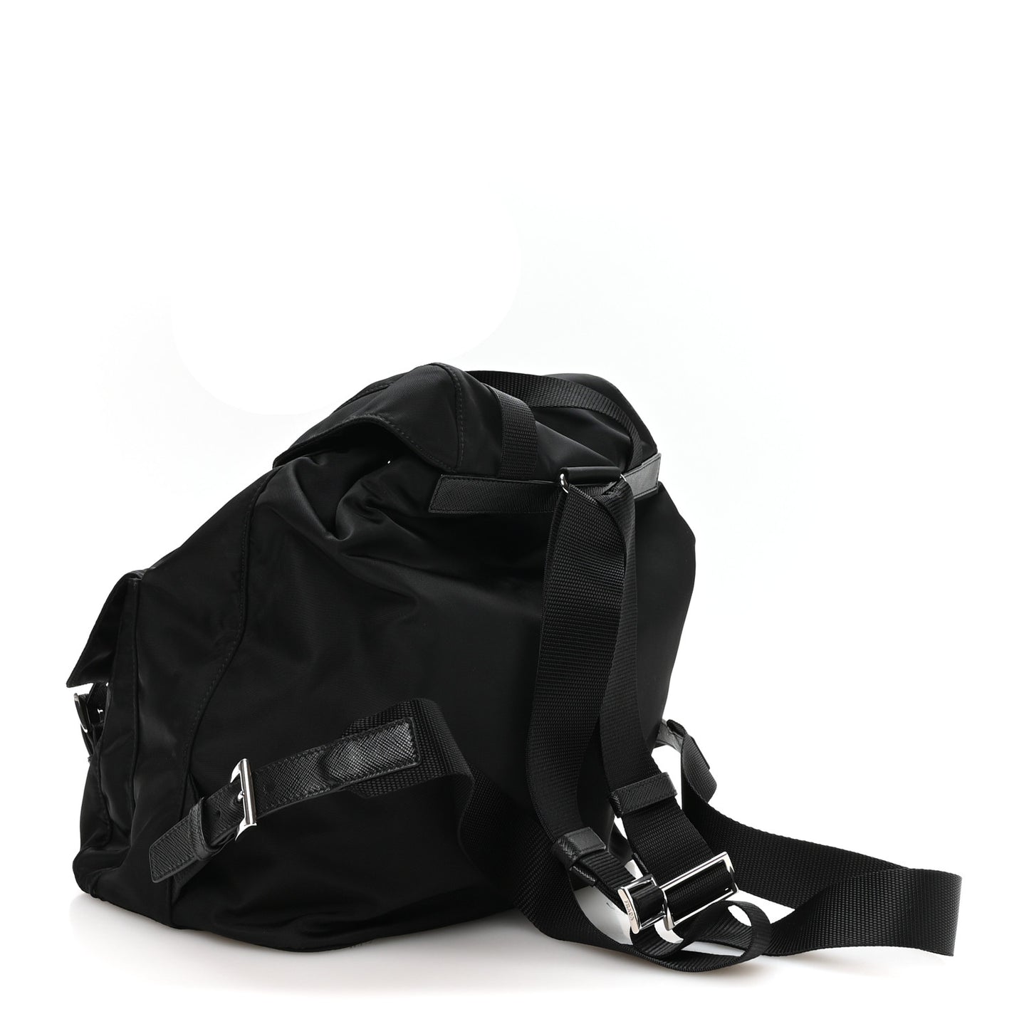 Re-Nylon Vela Saffiano Medium Backpack Black