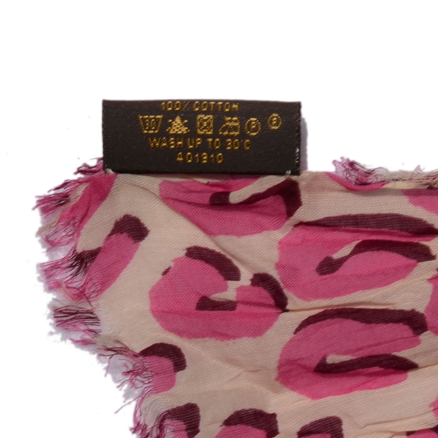 Louis Vuitton Cotton Leopard Pareo Blanc Corail 6 of 6
