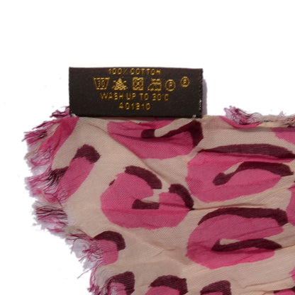 Louis Vuitton Cotton Leopard Pareo Blanc Corail 6 of 6