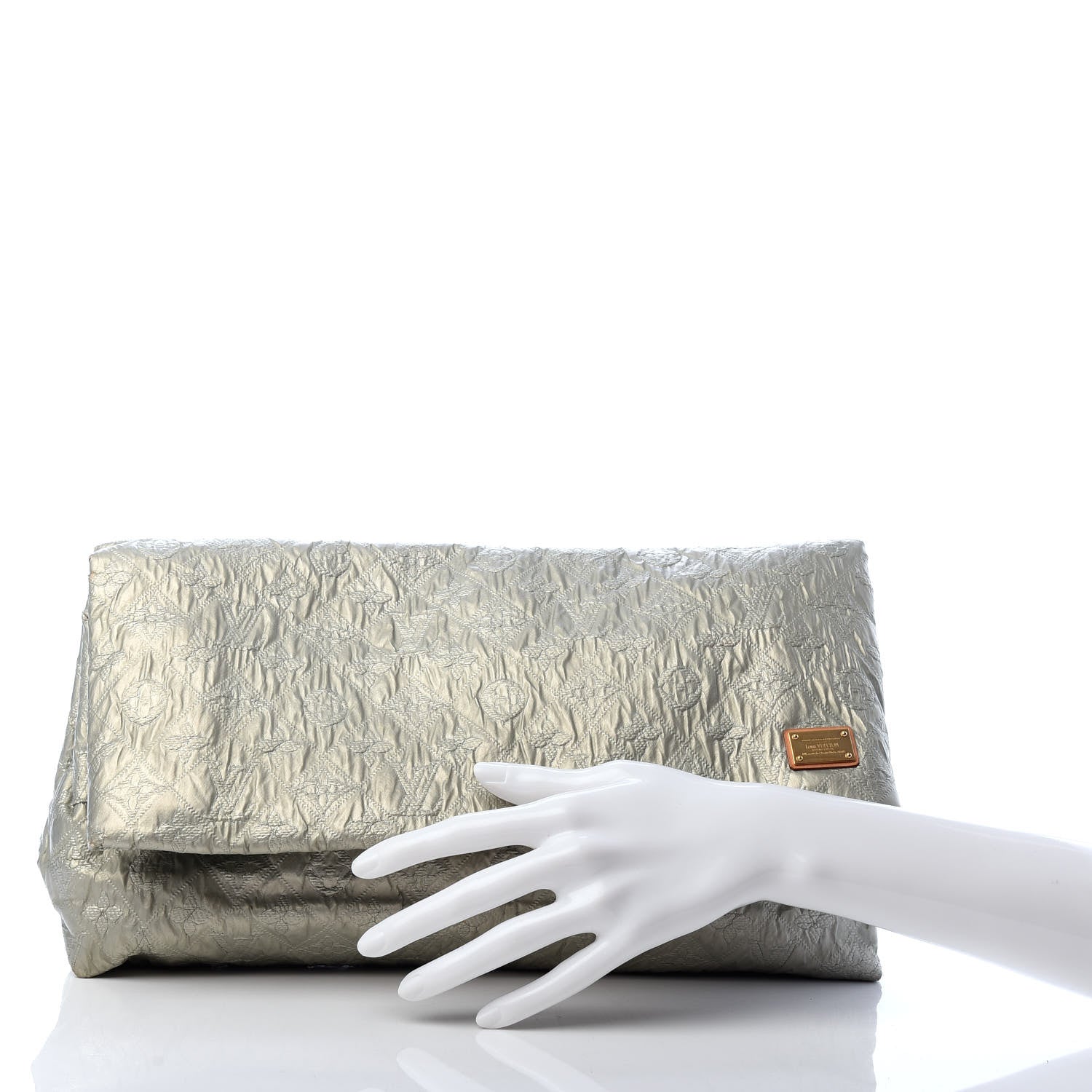 Louis Vuitton Jacquard Quilted Monogram Limelight Clutch GM Perle 2 of 6