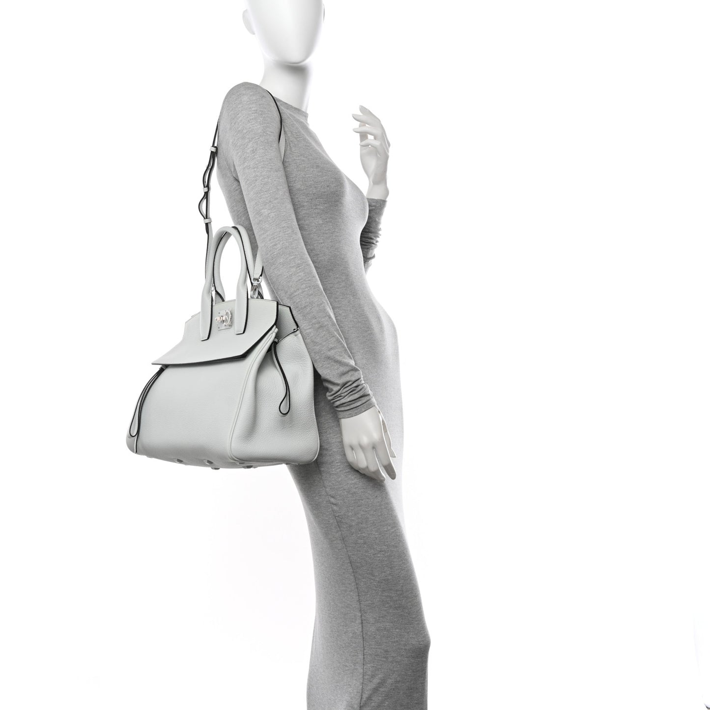 Calfskin Large Studio Bag Astronaut White