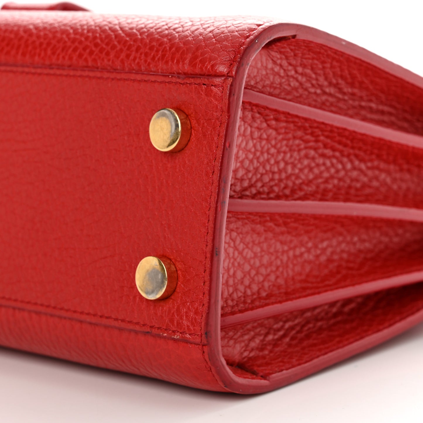 Grained Calfskin Nano Sac De Jour Lipstick Red