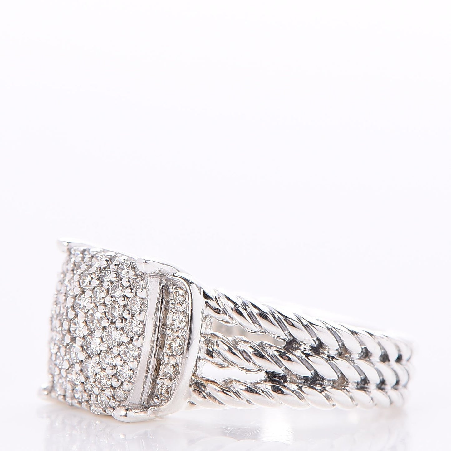 Sterling Silver Diamond 10mm Petite Wheaton Ring 49 5