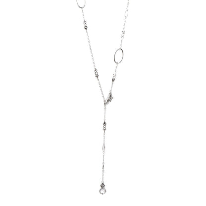 John Hardy Sterling Silver White Topaz Legends Naga Lariat Necklace 1 of 7
