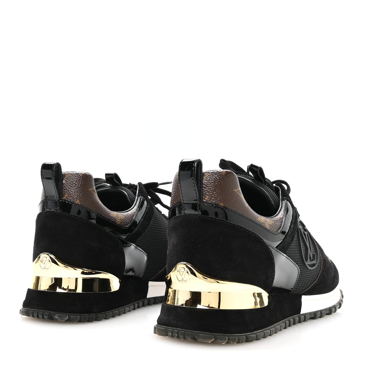 Suede Monogram Run Away Sneakers 38 Black