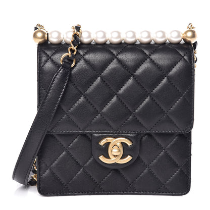 Chanel Lambskin Quilted Chic Pearls Flap Black 1 of 10