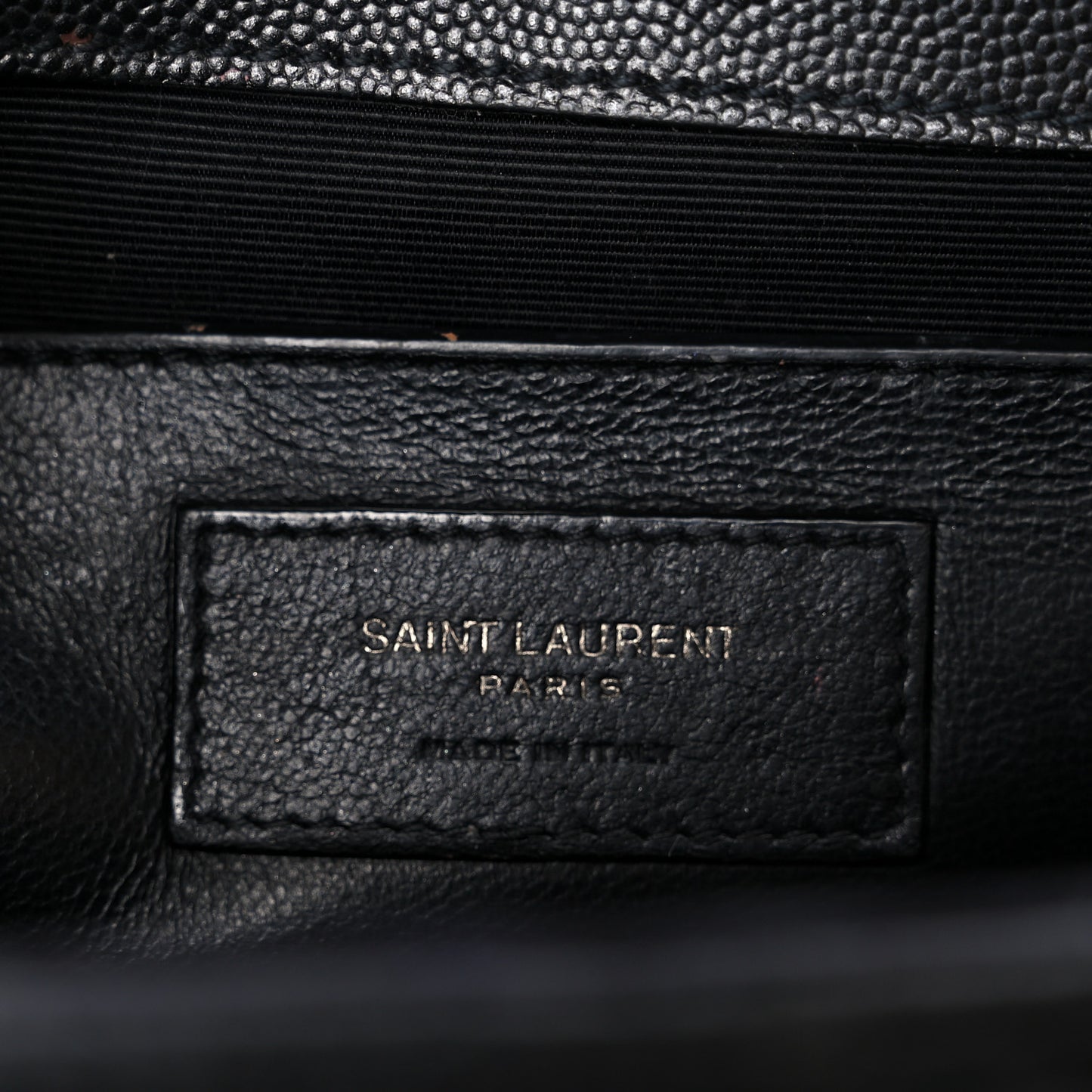 Grain De Poudre Textured Mixed Matelasse Triquilt Medium Monogram Monochrome Satchel Black