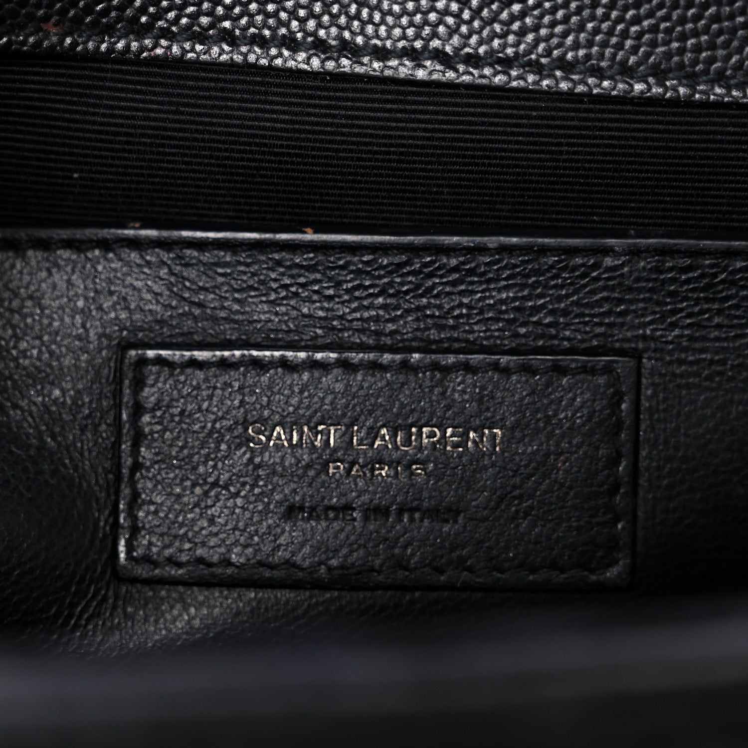Saint Laurent Grain De Poudre Textured Mixed Matelasse Triquilt Medium Monogram Monochrome Satchel Black 7 of 11