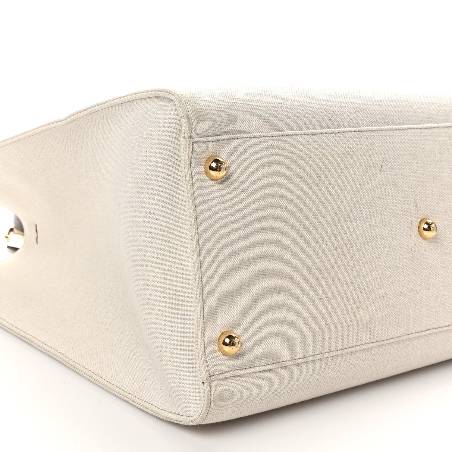 Fendi Canvas Vitello King Logo Embroidered Medium Fendi Sunshine