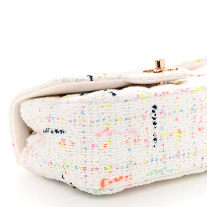 Chanel Tweed Mini Rectangular Flap White Multicolor 9 of 10